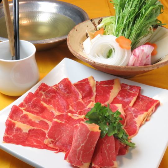 【熊本郷土】馬刺し+馬肉のしゃぶしゃぶ付[コース]全9品+120分[飲放]⇒7000円