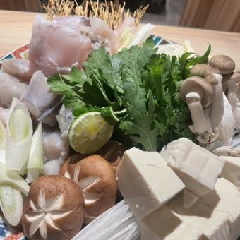 【共8道菜】尽享当季奢华美味 ★ 虎纹河豚火锅套餐 7,000日元(含税)