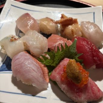 【9道菜 ◆ 畅饮】无论吃多少，价格固定！90分钟寿司盛宴！尊贵丰盛的套餐