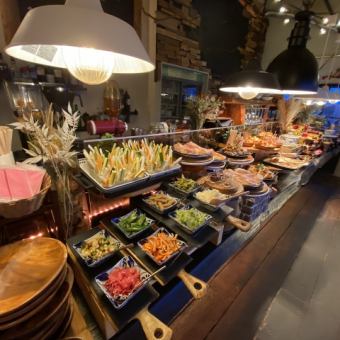 Self-service all-you-can-drink + buffet