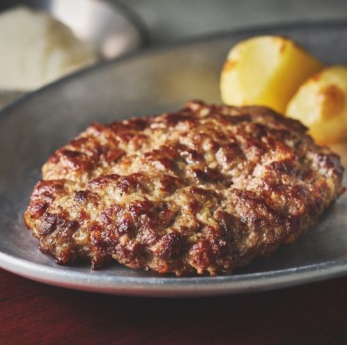 国産黒毛和牛100％　粗挽きハンバーグステーキセット