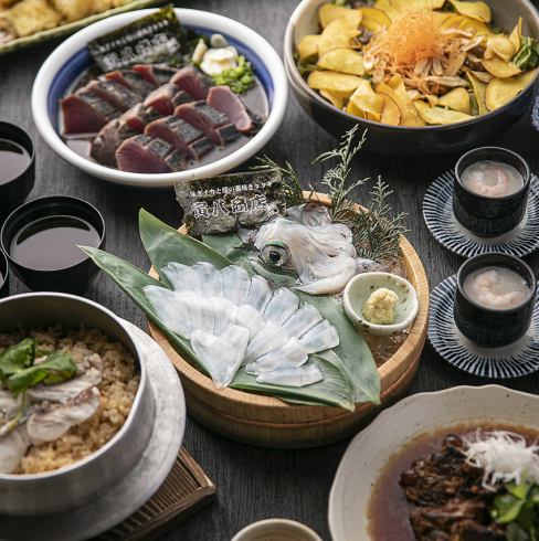 【個室完備】新鮮泳ぎイカ&カツオの藁焼き\MBSごぶごぶ・魔法のレストラン出演!/