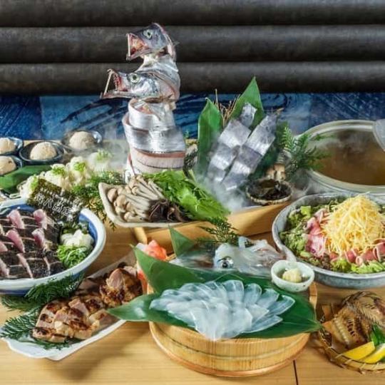 梅田店特供：高級暢飲【昇龍套餐】！盡享帶魚涮涮鍋。共8道菜。 10,500日元