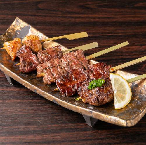 炭火牛串5種盛り合わせ