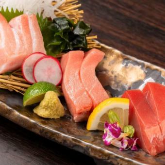 2ｈ飲放題【鮪×炙り鮮魚祭りコース】本まぐろ3種食べ比べなど全8品7000円クーポン利用⇒6000円