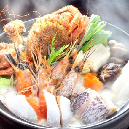 2ｈ飲放題【特選！海鮮寄せ鍋コース】 マグロのレアカツなど 全8品8000円クーポン利用で⇒7000円