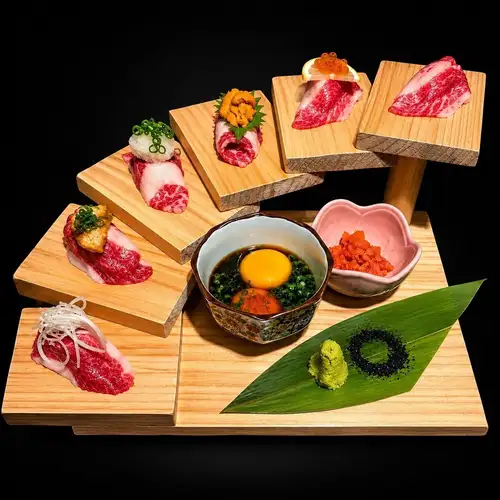 Wagyu beef stair sushi