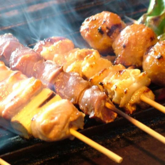 Carefully grilled ``charcoal-grilled yakitori'' from 170 yen per piece