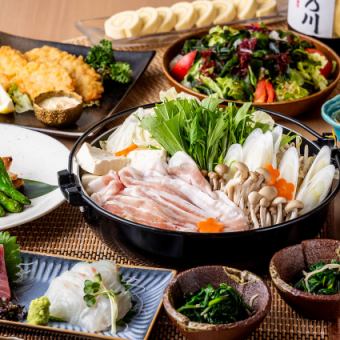 11월~『순채 냄비 코스』돼지 냄비와 제철 생선의 유안구이를 맛보는 전 8품 ◆2H 음료 무제한 포함 5,500엔