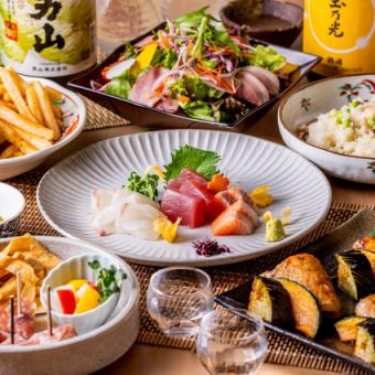 『薫コース』お刺身3点盛りと豚ロースのバルサミコ黒酢ソースを味わう全7品 6,000円