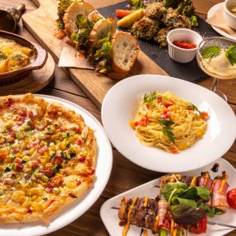 【お食事充実! 日曜~木曜限定の 全8品 2H飲み放題付プラン】クーポン利用で5000円→4500円！