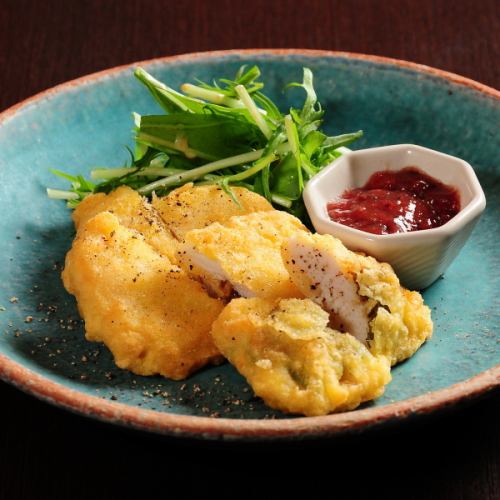 とり天　梅肉ソース添え