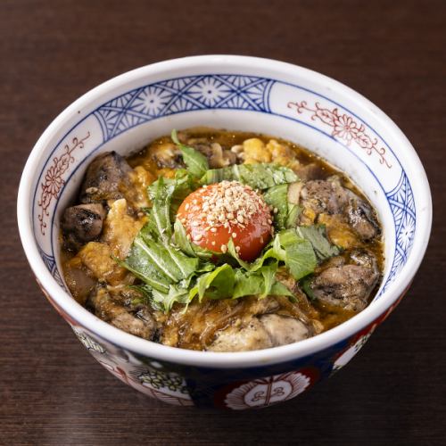 Charcoal grilled oyakodon