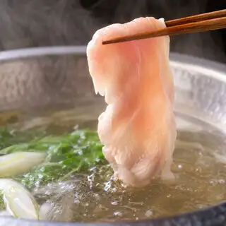 【鶏しゃぶコース】120分飲み放題付き×全8品 ＋500円(税込)で海老しゃぶに変更◎4500円(税込)
