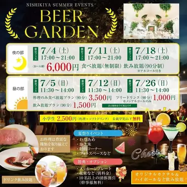 7/5(日)ビアガーデン(ランチタイム)食べ放題プラン