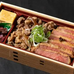 日本黑毛牛壽喜燒和西冷牛排飯