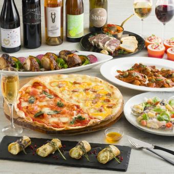 May [Specialty♪ Oven-baked pizza & 2 kinds of sauteed seafood & Hokkaido beef] etc. 120 minutes with all-you-can-drink for 6,000 yen