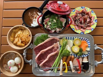 【ビアガーデン満腹BBQプラン 4月1日～10月31日迄】5500円→NET限定5060円（税込）