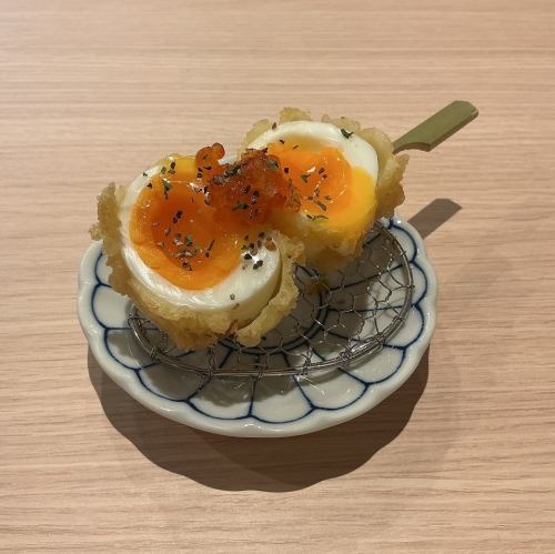 半熟玉子いくらのせ天