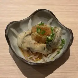 Oysters with grated daikon radish and ponzu sauce