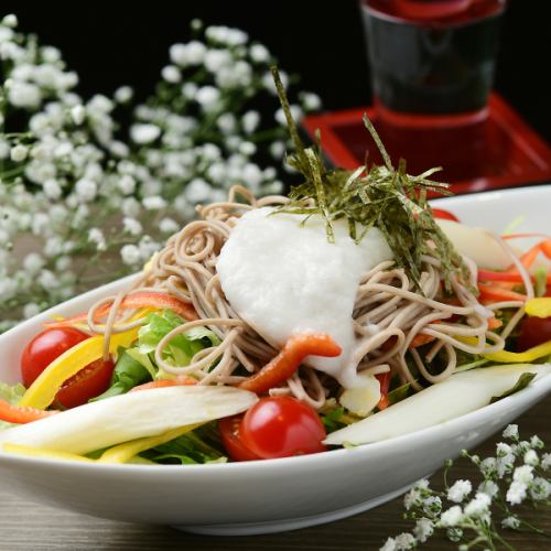 Japanese-style salad of tea soba and yam