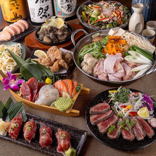 ■2.5H飲み放題付『鶏ちゃんこ鍋コース』鮮魚のお造りに絶品鶏ちゃんこ鍋<全8品>5000円→4000円