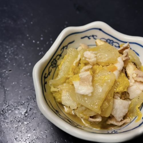 Kyoto fried tofu and Chinese cabbage cooked with yuzu