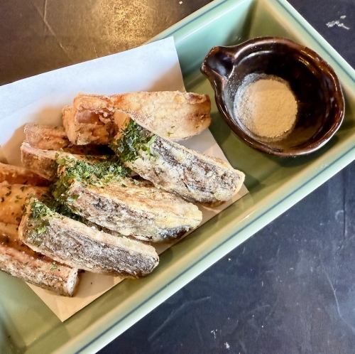 Deep fried lotus root with kombucha salt