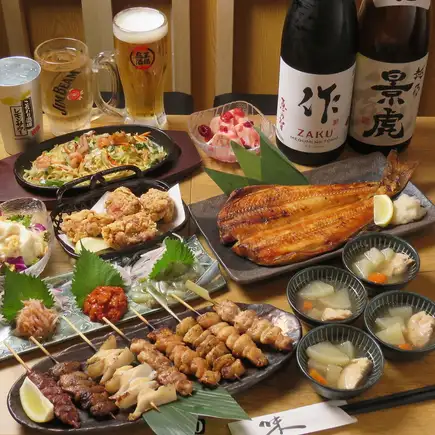 [Toriou★Charcoal Grill Course] 2-hour all-you-can-drink with draft beer! Enjoy extra-large Atka mackerel and more <8 dishes total> 5000 yen → 4000 yen