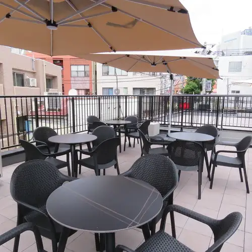 Terrace seating is also available.