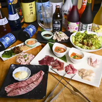 【お手軽宴会】ちょい飲みホルモン焼コース！ホルモン焼など6品と飲み放題2時間(L.O1.5時間)付き