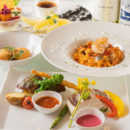 [Make a reservation by the day before♪] Dinner course packed with KITAYA's deliciousness 1/4,300 yen (tax included)