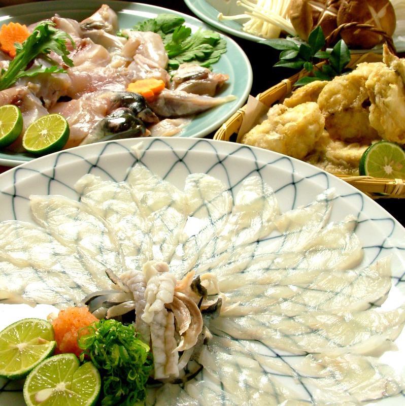 旬のぷりぷりとらふぐを使用☆活てっちりコース7480円～