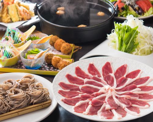 Soba restaurant's [duck shabu course] with all-you-can-drink for 2 hours◇