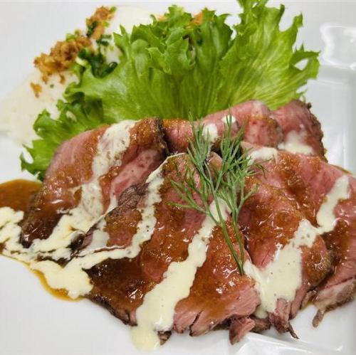 【Cランチ】国産牛のローストビーフ 和風おろしソース&白いわさびソースで