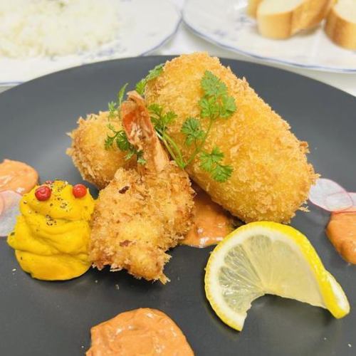【Dランチ】カニクリームコロッケ&エビフライ