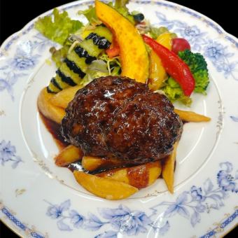 100% Kazusa Wagyu beef hamburger set meal