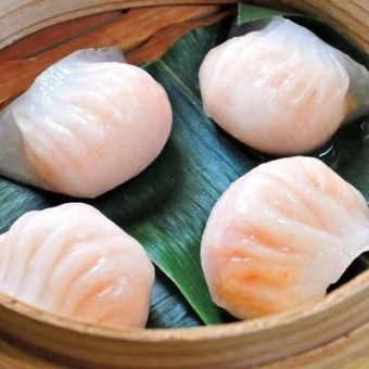 海老水晶蒸し餃子(4個)/ニラ海老蒸し餃子(4個)/フカヒレ蒸し餃子(4個)