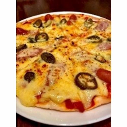ハラペーニョの辛いピザ