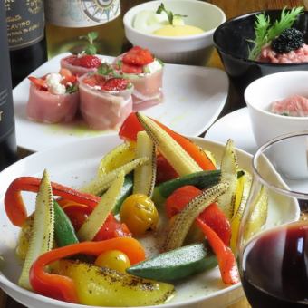 ★Full-course dinner★ Seasonal full-course 5-dish meal + all-you-can-eat churrasco for 120 minutes [5,720 yen]