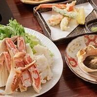 【ずわい蟹】楽コース◆蟹刺し・濃厚かにみそ・蟹天ぷら・かにすきなどを楽しむ、かに満喫プラン