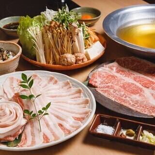 [Shabu-shabu] Ishigaki beef rib roast, Agu pork belly, Agu pork loin + Ryukyu 7-item kaiseki course with all-you-can-drink