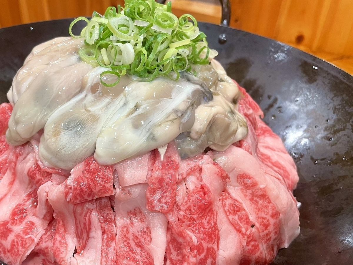 牡蠣と肉好きにはたまらない！牡蠣と肉鍋もご用意ございます♪