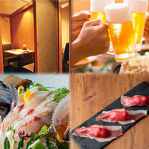 A new restaurant with private rooms where you can enjoy seafood has opened in front of Kyobashi Station★ Check out the various courses and meat sushi as well◎
