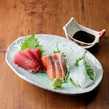 ちょっとした宴会に！【お試しコース】平日3H、週末2H飲み放題付！お刺身3種盛り等！