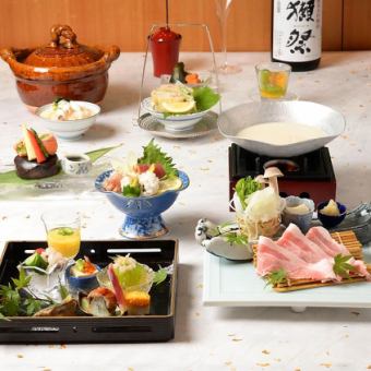◆個室確約【夏会席】 京都日吉豚の豆乳鍋　8,000円（税込）