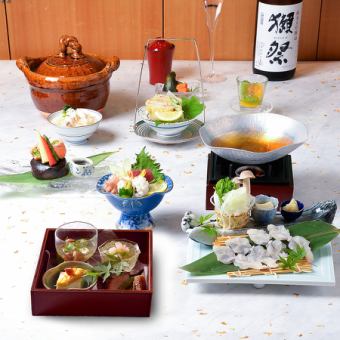◆個室確約【夏会席】 徳島産鱧のすきしゃぶ小鍋　8,000円（税込）