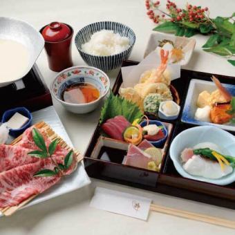近江牛の豆乳小鍋と松花堂御膳（秋）  5,000円（税込）