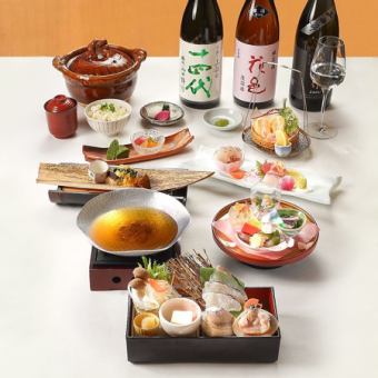 春季懷石料理套餐（含九重栗蛤和鯛魚壽喜燒火鍋）8,000日圓（含稅）