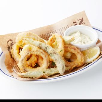 Squid and zucchini fritters